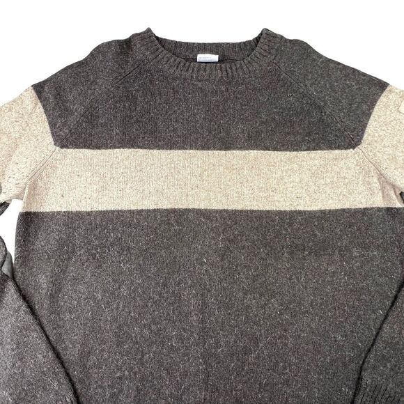 Columbia Mens Sweater Size XL Brown Beige Stripe Crew Neck Wool Blend Outdoor - Picture 3 of 9